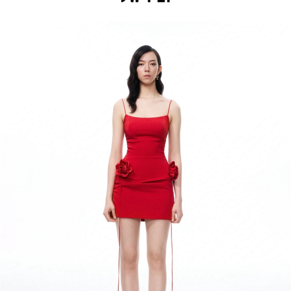 JW PEI Scarlet Mini Dress with Rose Accents